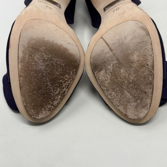 Badgley Mischka Randall D'orsay Heels Womens 7 Purple Satin Peep Toe Wedding - Picture 12 of 16